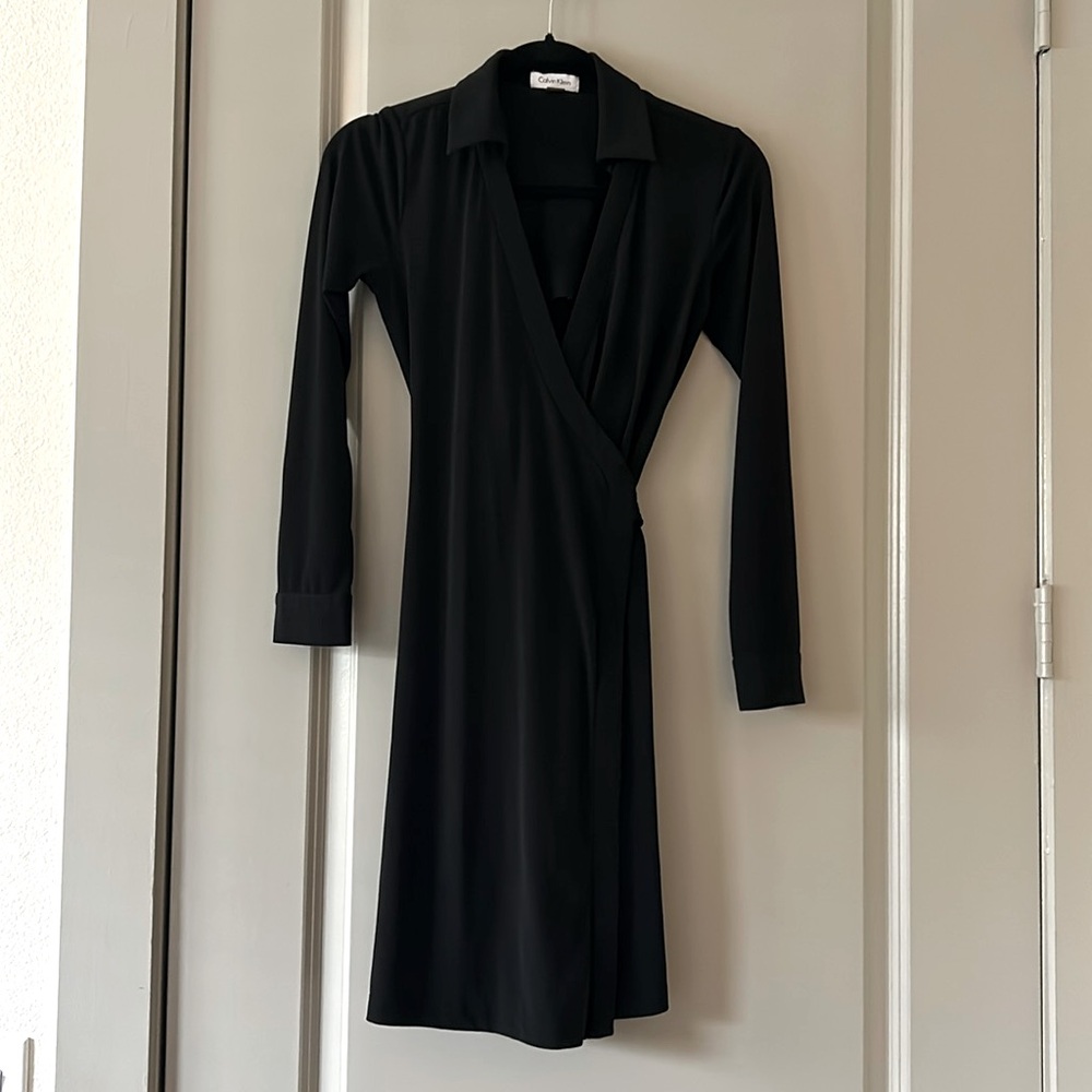 Calvin Klein Black Wrap Dress